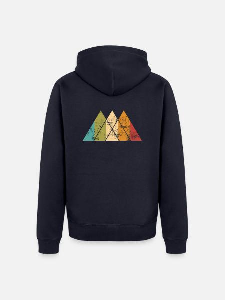 mountain grunge.png - Unisex Premium Bio Zip Hoodie - Navy