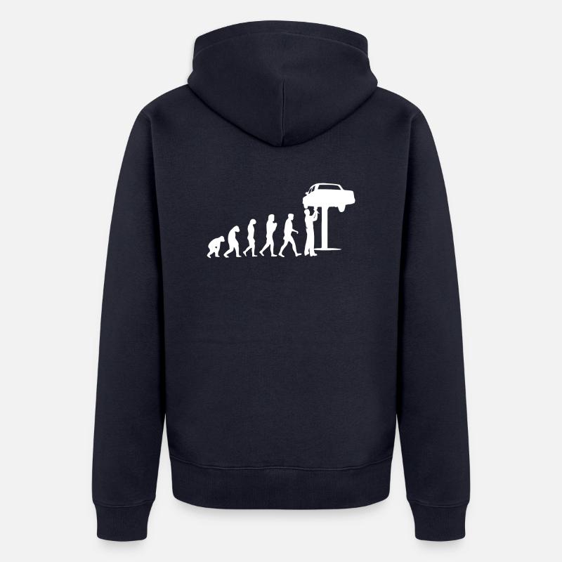 Mechaniker Evolution - Unisex Premium Bio Zip Hoodie - Navy