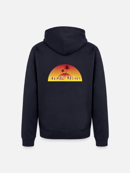 Hawaii-Nächte - Palme - Unisex Premium Bio Zip Hoodie - Navy