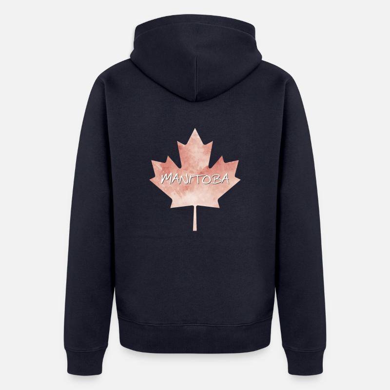 Manitoba Feuille d'érable - Veste à capuche bio Premium Unisexe - bleu marine