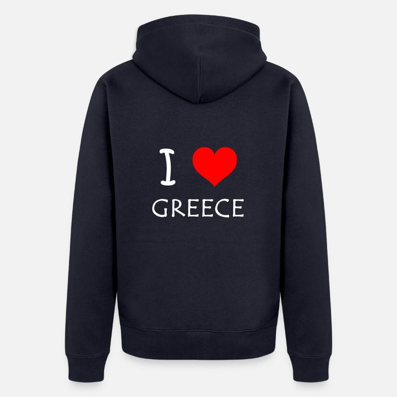 I Love Greece - Veste à capuche bio Premium Unisexe - bleu marine