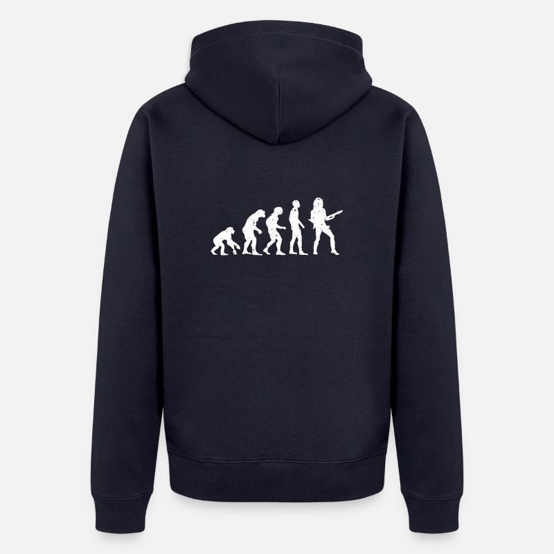 EVOLUTION GITARRIST! - Unisex Premium Bio Zip Hoodie - Navy