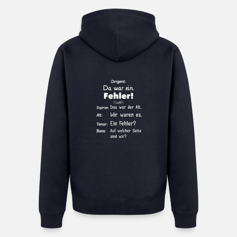 Da war ein Fehler - Musik - Unisex Premium Bio Zip Hoodie - Navy