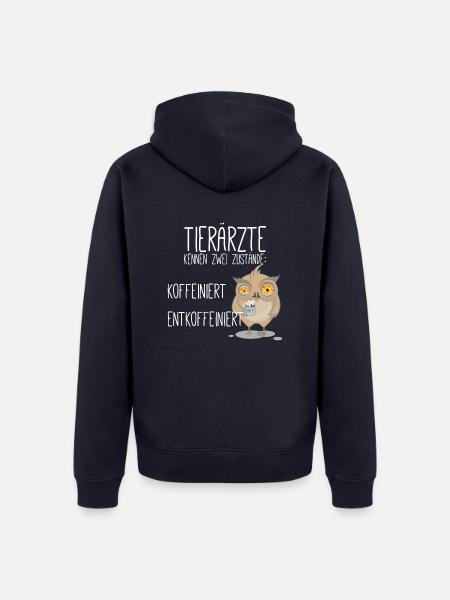 koffeiniert Tierarzt - Unisex Premium Bio Zip Hoodie - Navy