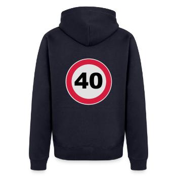 40Th birthday 40 round birthday 3 c. - Unisex Premium Organic Zip Hoodie - navy - Back - Nico (187cm)