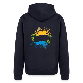 Insérer des objets blob de texte - Veste à capuche bio Premium Unisexe - bleu marine - Dos - Nico (187cm)