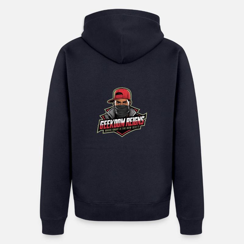 geekdom reigns - Veste à capuche bio Premium Unisexe - bleu marine