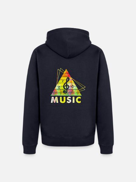 DJ Musik Retro Heavy Metal Hard Rock Punk Vinyl MX - Unisex Premium Bio Zip Hoodie - Navy