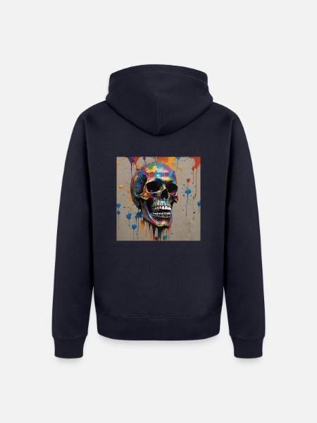 Skull 2 - Unisex Premium Bio Zip Hoodie - Navy