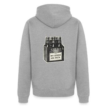 Mon Kinda Six Pack - Veste à capuche bio Premium Unisexe - gris chiné - Dos - Nico (187cm)