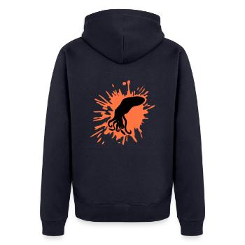 Octopus Paint Blobs Octopus Drops Graffiti Blobs - Unisex Premium Organic Zip Hoodie - navy - Back - Nico (187cm)