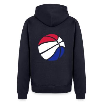 Basket-ball Basketball Basket - Veste à capuche bio Premium Unisexe - bleu marine - Dos - Nico (187cm)