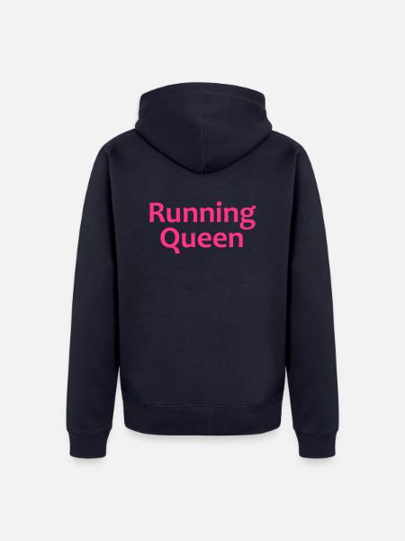 Running Queen | Sport-T-Shirts bedrucken - Unisex Premium Bio Zip Hoodie - Navy