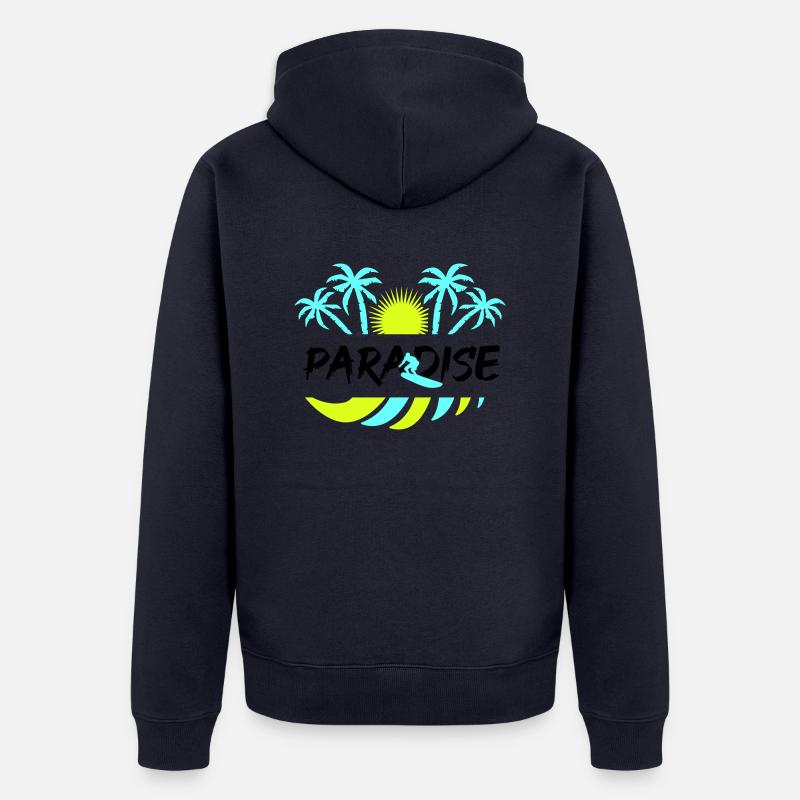 Paradis du surf - Veste à capuche bio Premium Unisexe - bleu marine