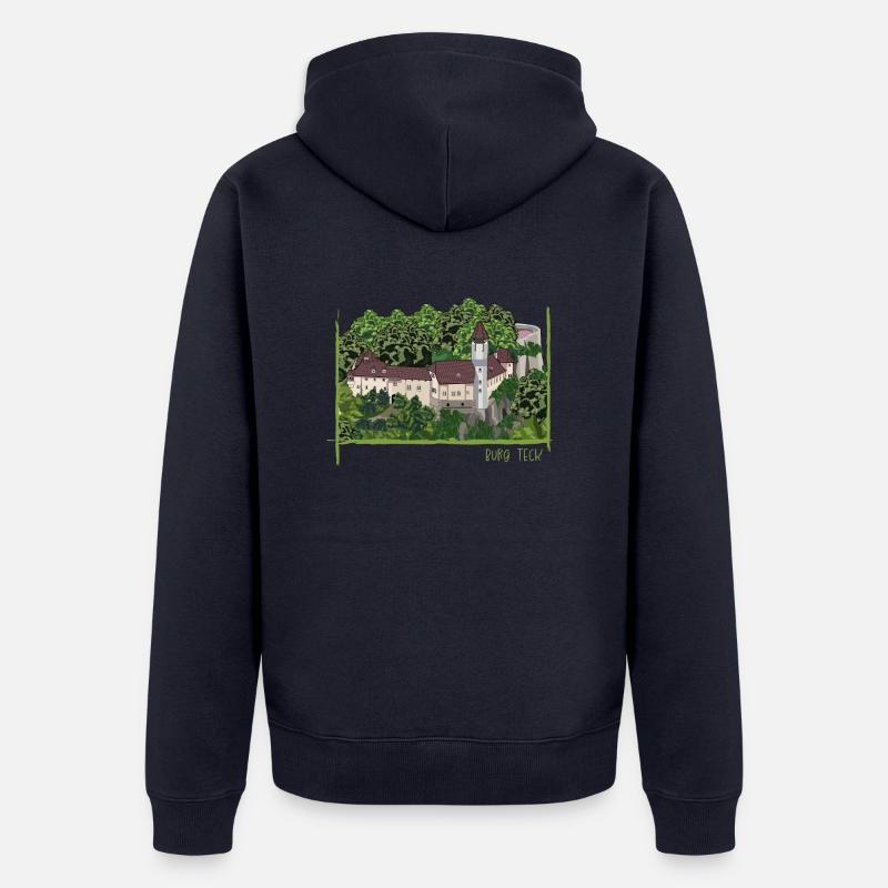 Château de Teck // Illustration - Veste à capuche bio Premium Unisexe - bleu marine