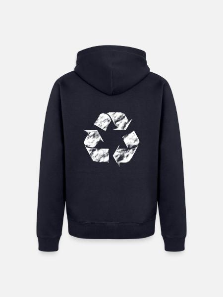 recycling arrow used - Unisex Premium Bio Zip Hoodie - Navy