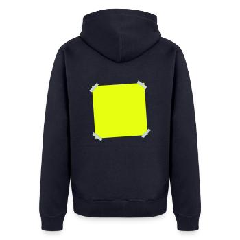 Post it - Unisex Premium Bio Zip Hoodie - Navy - Hinten - Nico (187cm)