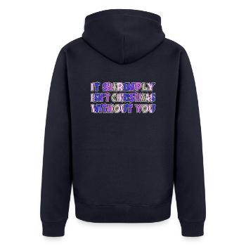 Comic Sayings Present Idea Beach Cool Cute - Unisex Premium Organic Zip Hoodie - navy - Back - Nico (187cm)