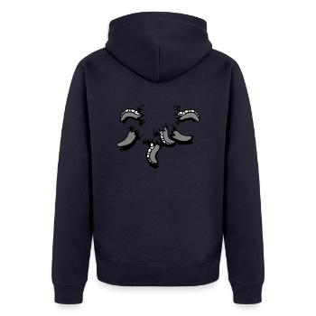 Tentakel Kraken Monster aufgerissens Shirt Alien - Unisex Premium Bio Zip Hoodie - Navy - Hinten - Nico (187cm)