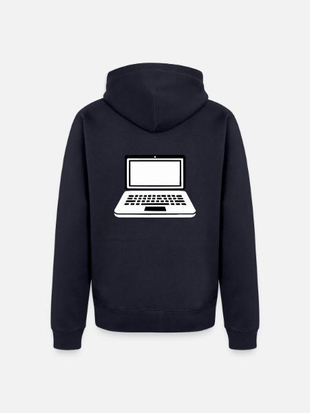 laptop - Unisex Premium Bio Zip Hoodie - Navy