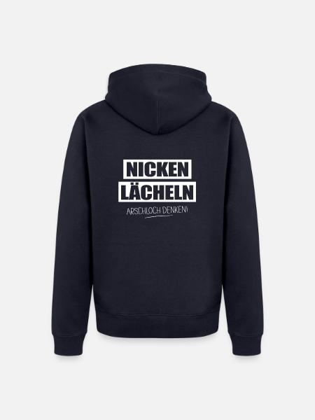 Arschloch denken - Unisex Premium Bio Zip Hoodie - Navy