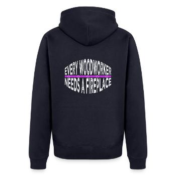 Union Carpenter Tshirts Jokes Felling - Unisex Premium Organic Zip Hoodie - navy - Back - Nico (187cm)