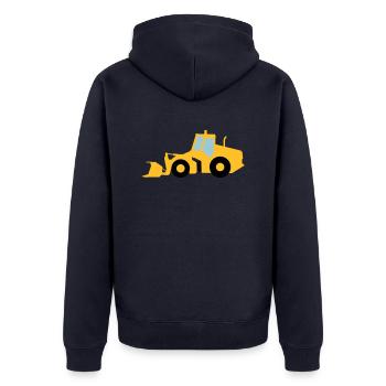 Radlader - Unisex Premium Bio Zip Hoodie - Navy - Hinten - Nico (187cm)