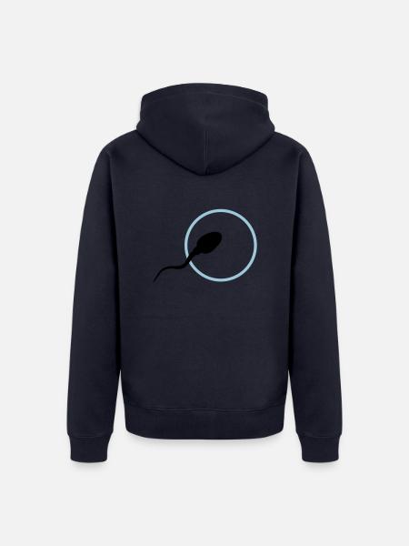 sperm3 - Unisex Premium Bio Zip Hoodie - Navy