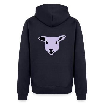 sheep, lamb - Unisex Premium Organic Zip Hoodie - navy - Back - Nico (187cm)