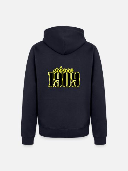 since 1909 (black) - Unisex Premium Organic Zip Hoodie - navy