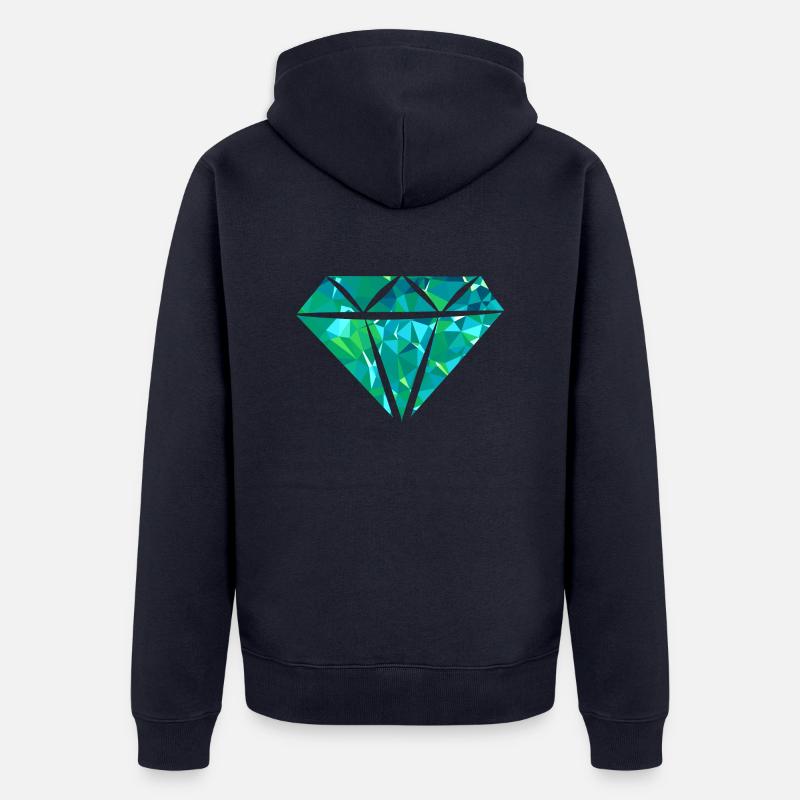 Diamond (Low Poly) - Veste à capuche bio Premium Unisexe - bleu marine