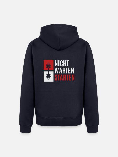nicht warten starten 2 - Unisex Premium Bio Zip Hoodie - Navy
