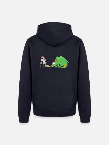 Ritter und Drache - Unisex Premium Bio Zip Hoodie - Navy
