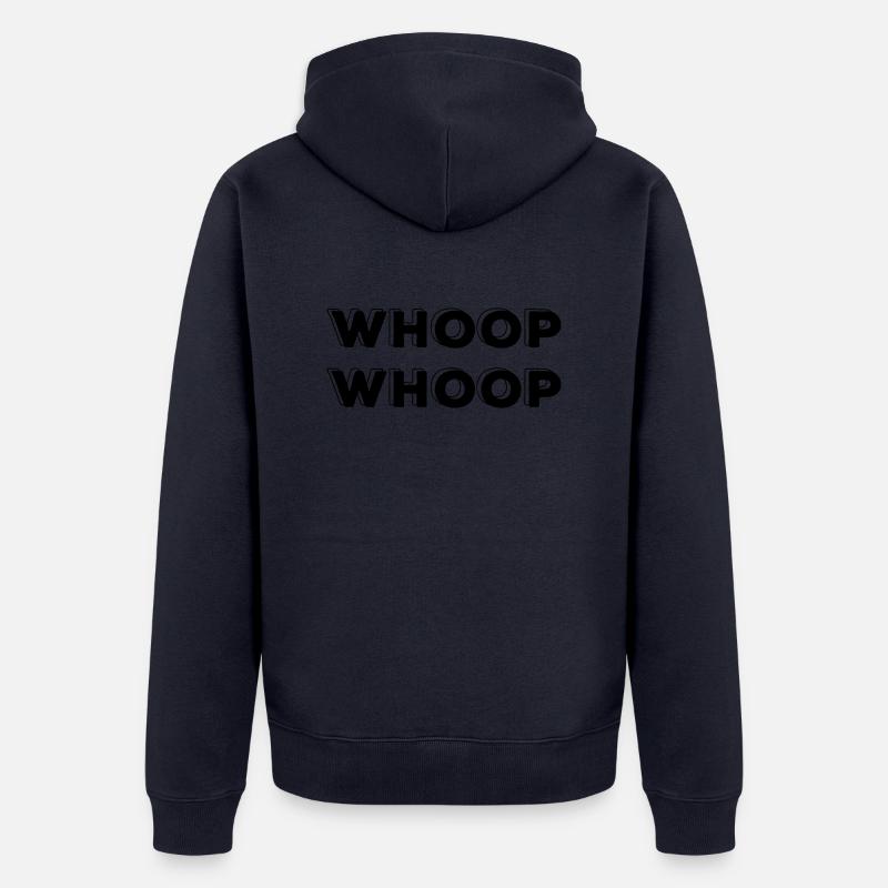 Whoop-Whoop vector - Unisex Premium Bio Zip Hoodie - Navy