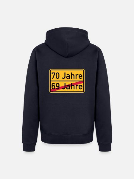 70. Geburtstag - Unisex Premium Bio Zip Hoodie - Navy
