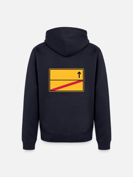 Stadtschild, Ausfahrt - Unisex Premium Bio Zip Hoodie - Navy