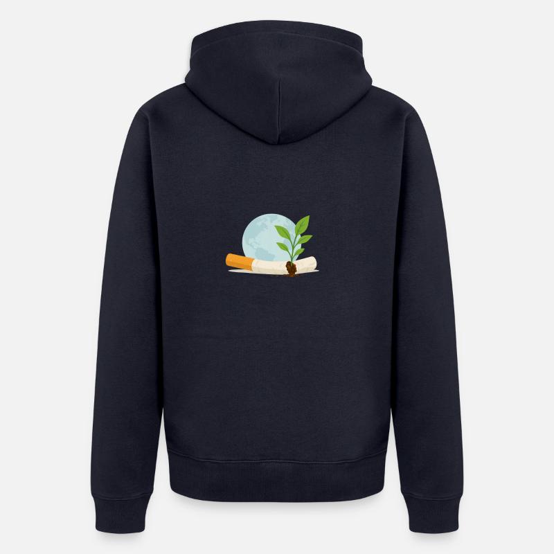 Pour un monde sans tabac - Veste à capuche bio Premium Unisexe - bleu marine