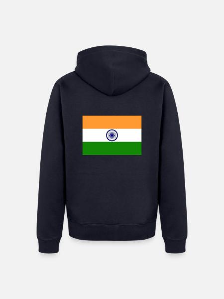 indien, Fahne, Flagge, india - Unisex Premium Bio Zip Hoodie - Navy