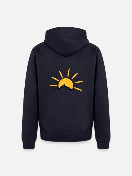 Landschaft - Berge Sonne - Unisex Premium Bio Zip Hoodie - Navy
