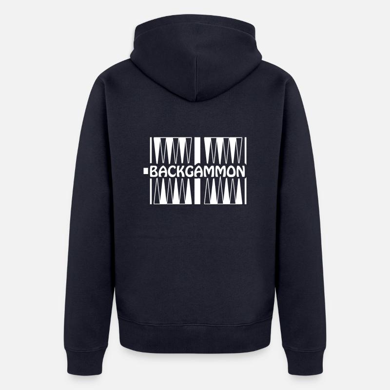 boardgame chess backgammon game night - Unisex Premium Bio Zip Hoodie - Navy