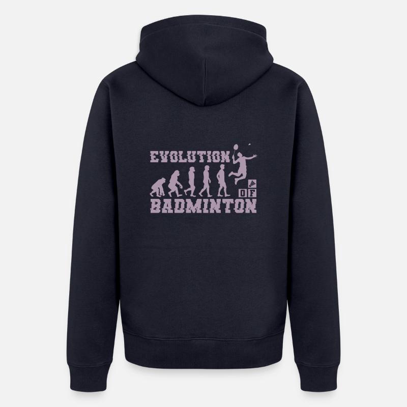 Badminton Evolution Silhouette - Veste à capuche bio Premium Unisexe - bleu marine