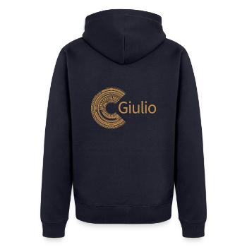 Für Giulio - Unisex Premium Bio Zip Hoodie - Navy - Hinten - Nico (187cm)