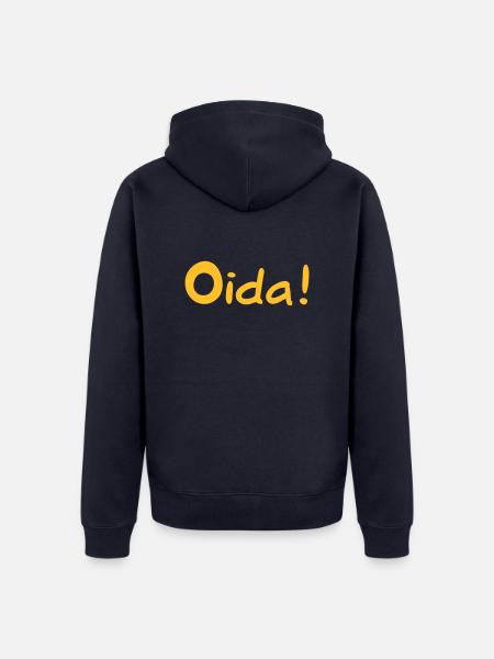 Oida - Österreich - Unisex Premium Bio Zip Hoodie - Navy