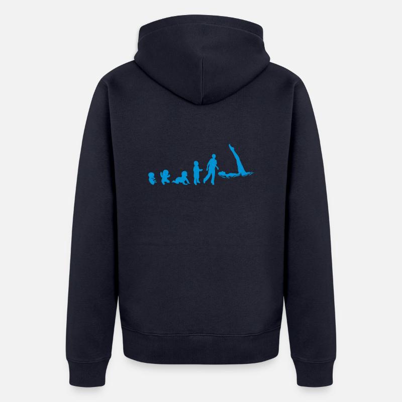 Entwicklung Synchronschwimm Fötus human8 - Unisex Premium Bio Zip Hoodie - Navy