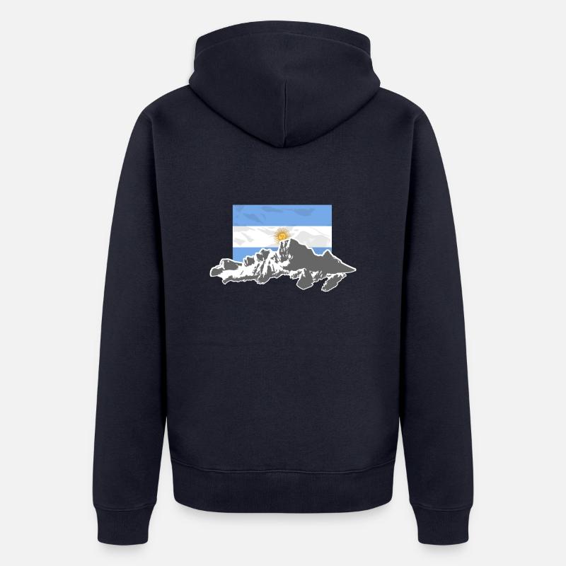 Argentina - Mountains & Flag - Veste à capuche bio Premium Unisexe - bleu marine