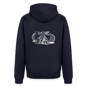 Driftball (3 colours) - Unisex Premium Organic Zip Hoodie - navy - Back - Nico (187cm)