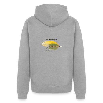 Emerald Gem - Unisex Premium Organic Zip Hoodie - heather grey - Back - Nico (187cm)