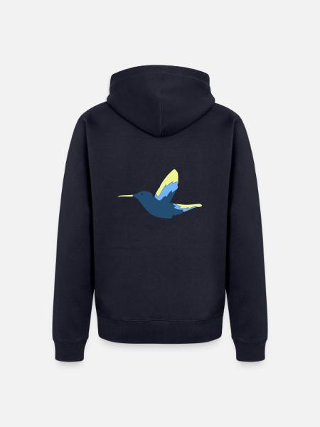 Colibri Oiseau - Veste à capuche bio Premium Unisexe - bleu marine