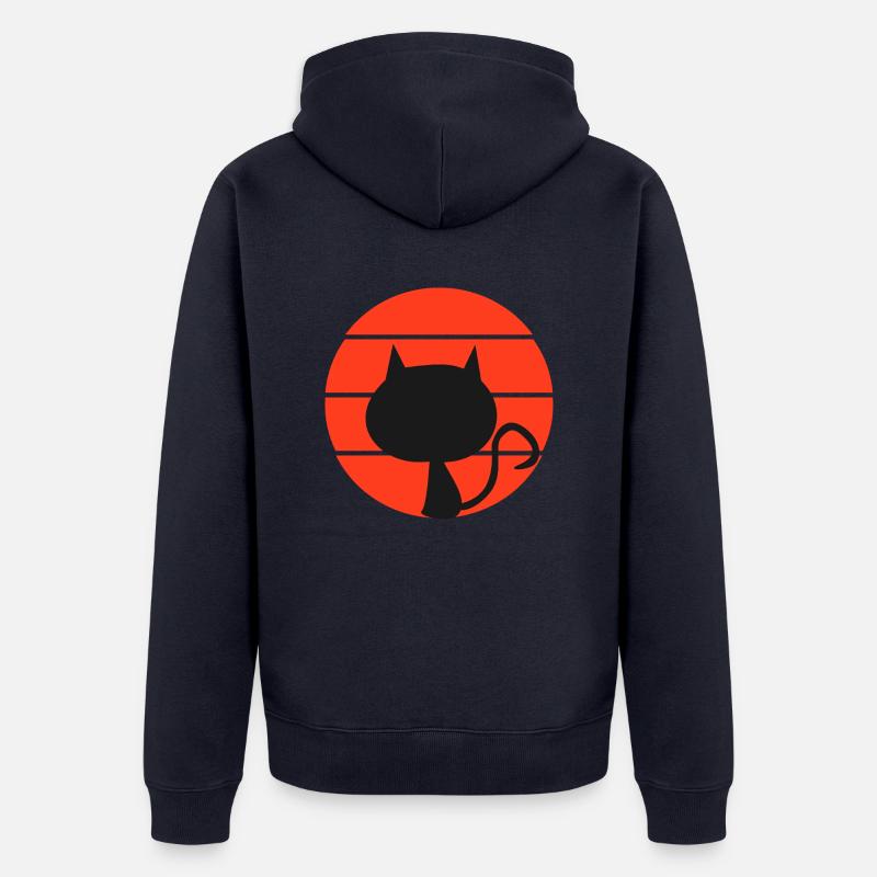 Style rétro Devil Cat - Veste à capuche bio Premium Unisexe - bleu marine