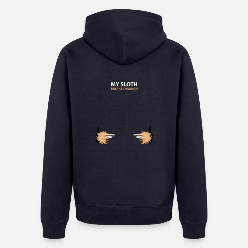 my sloth breaks trouth - Veste à capuche bio Premium Unisexe - bleu marine